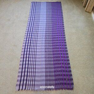 NWOT Luxury Cashmere/Wool/Silk Purple Stripe Plaid Mawlana